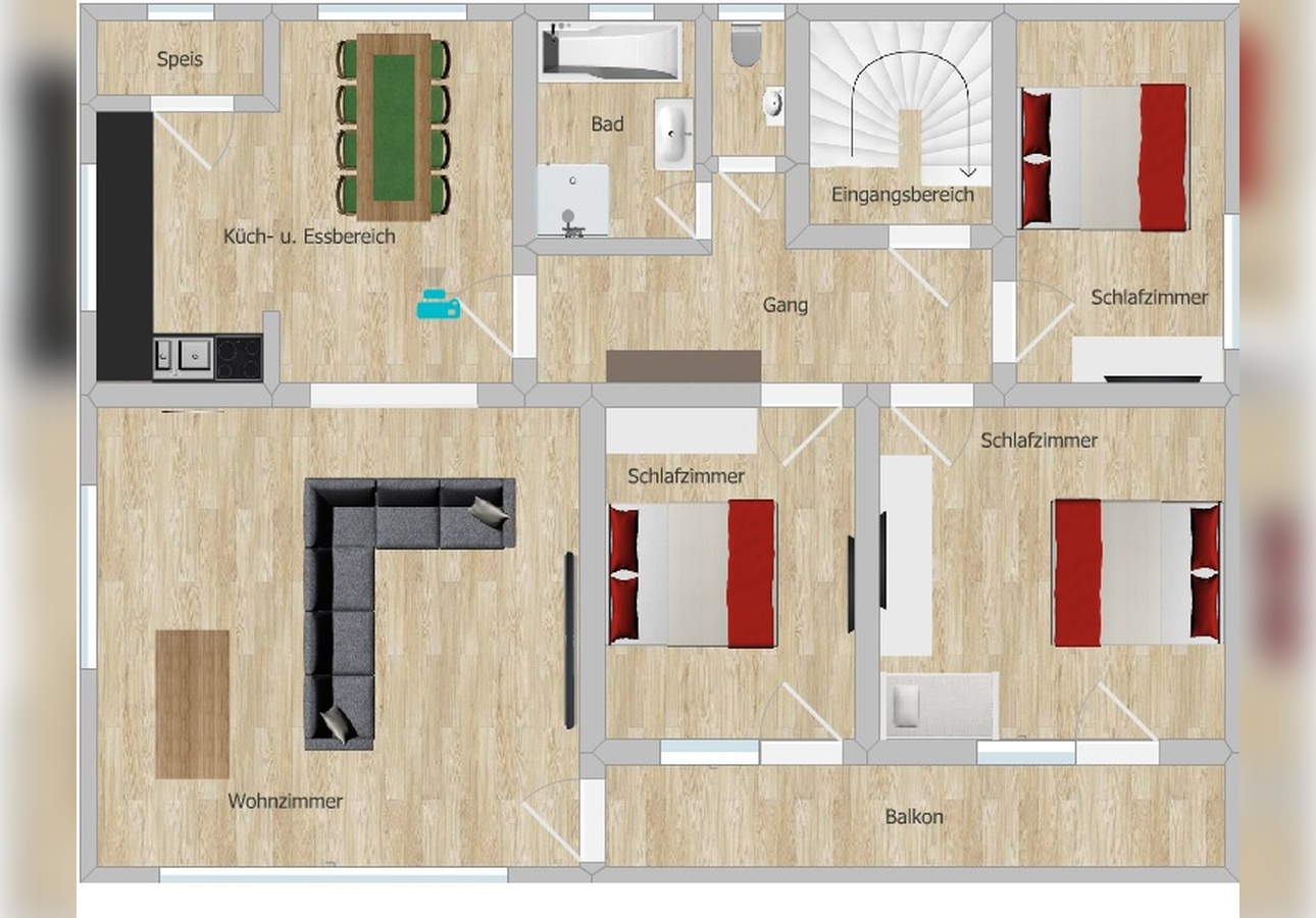 Ferienwohnung Langfurth 1. Obergeschoss – Überblick